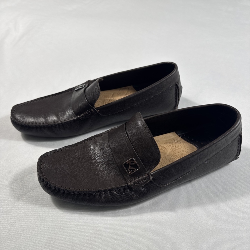 Robert Graham Grapewin RG5312S Mens 11 Brown Loafers & Slip Ons Moccasin‎ Shoes